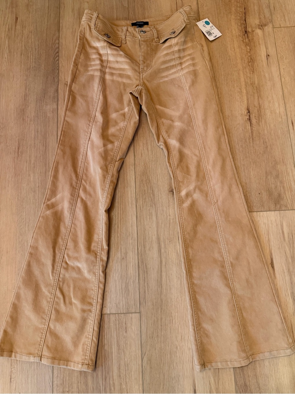 Forever 21 Women's Tan Pants - Classic Straight Fit - Picture 4 of 6